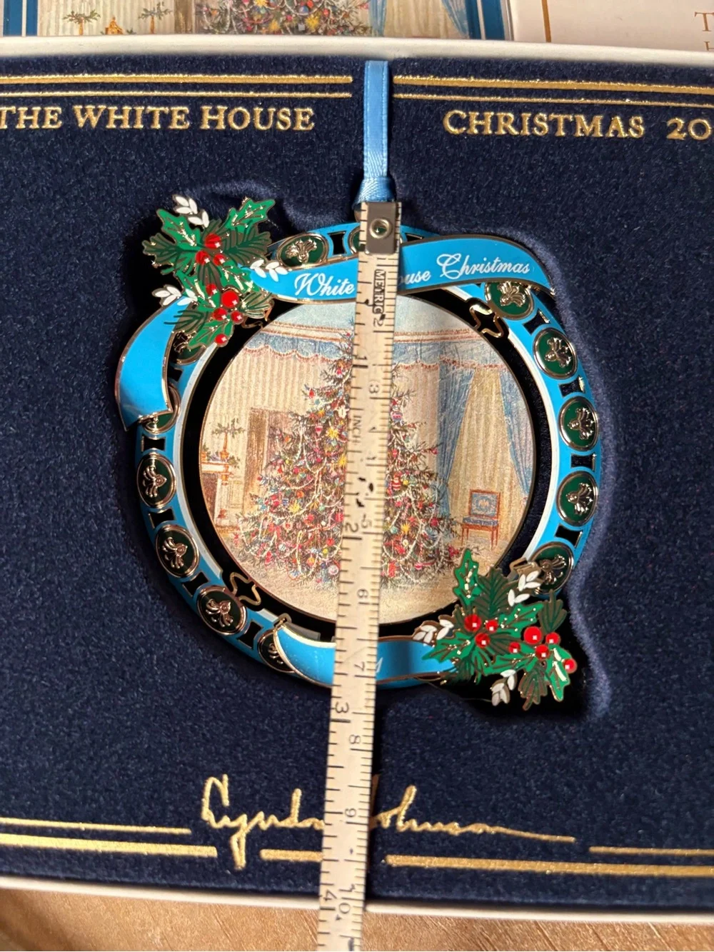 2021 LE White House Ornament  - Blue/Gold, New in Box